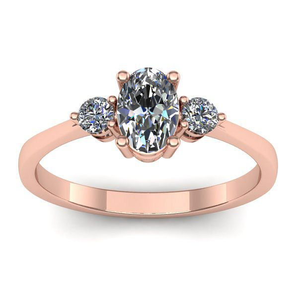 Inel de logodna cu safir alb oval
