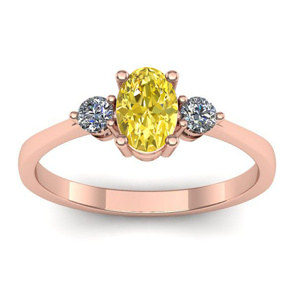Inel de logodna cu safir galben oval