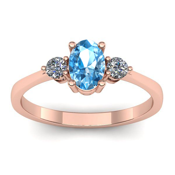 Inel logodna cu topaz blue oval