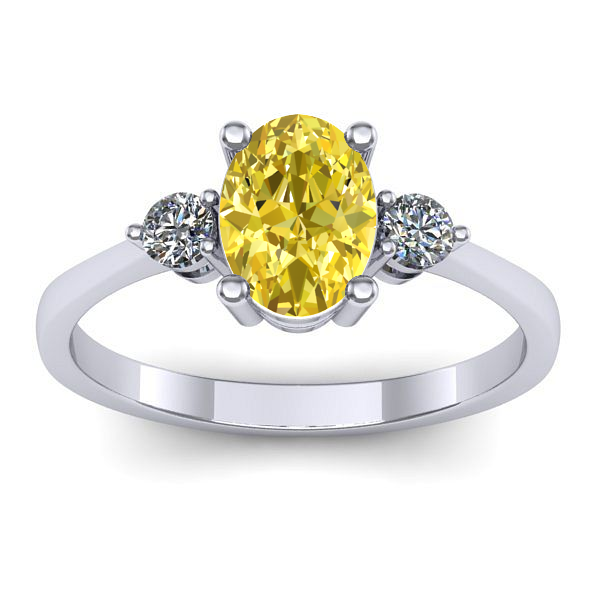 Inel de logodna cu safir galben oval