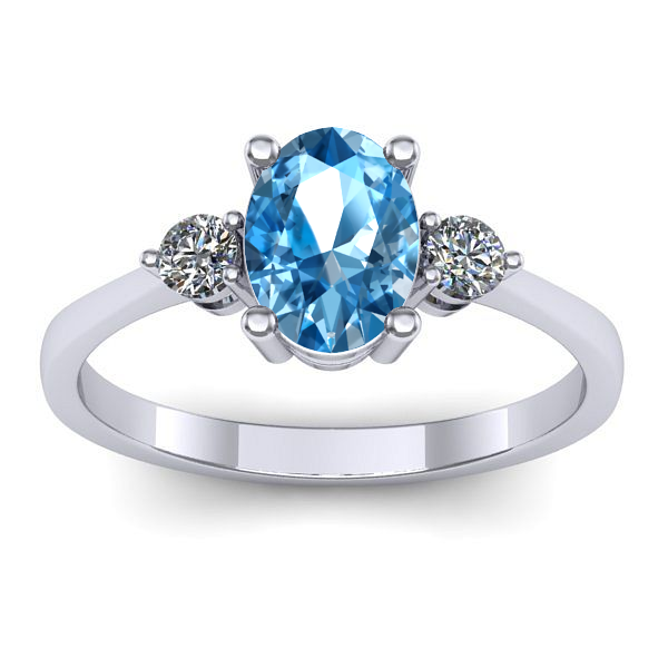 Inel de logodna cu topaz blue oval