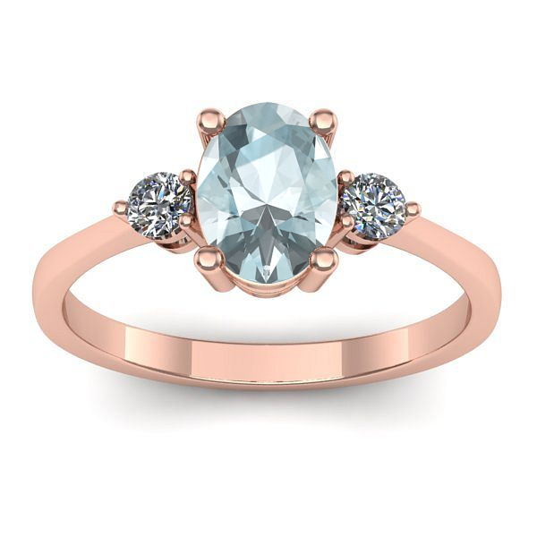 Inel de logodna cu aquamarin oval
