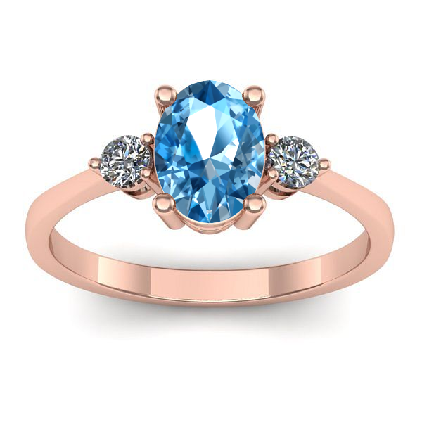 Inel de logodna cu topaz blue oval