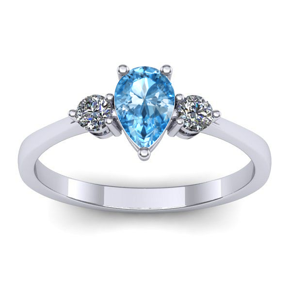 Inel logodna cu topaz blue lacrima