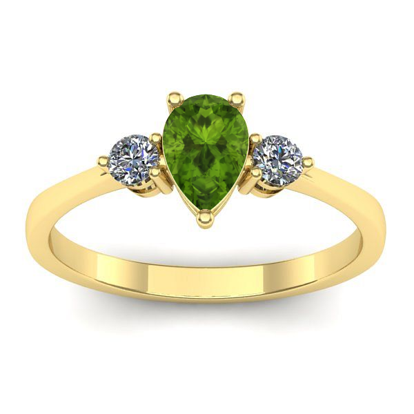 Inel de logodna cu peridot lacrima