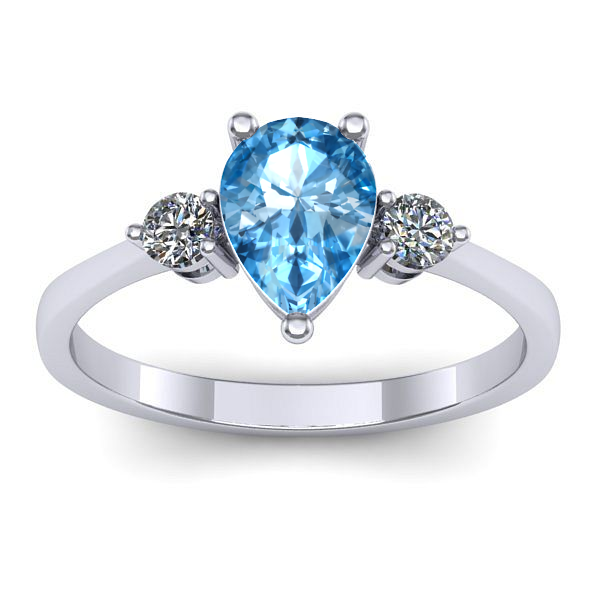 Inel logodna cu topaz blue lacrima