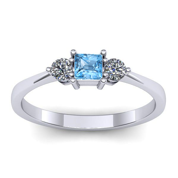 Inel logodna cu topaz blue patrat
