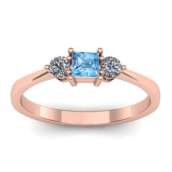 Inel de logodna cu topaz blue patrat