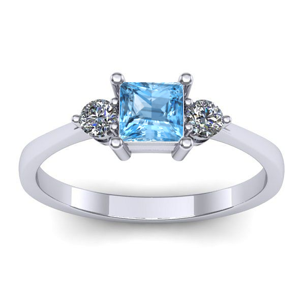 Inel cu topaz blue patrat