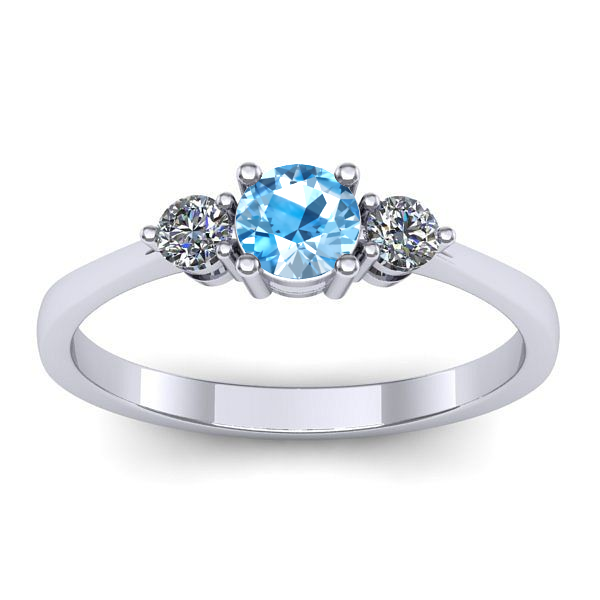 Inel cu topaz blue rotund