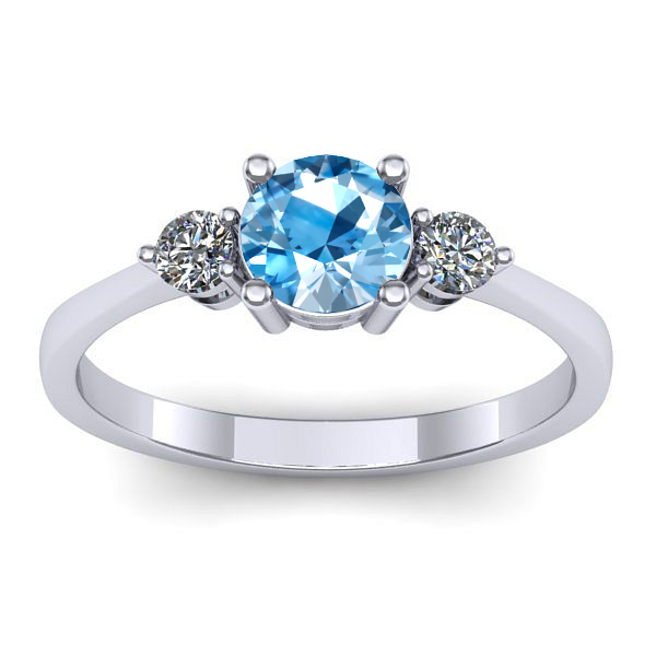 Inel de logodna cu topaz blue rotund