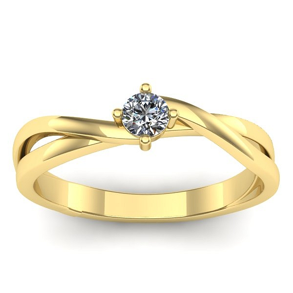 Inel cu diamant rotund