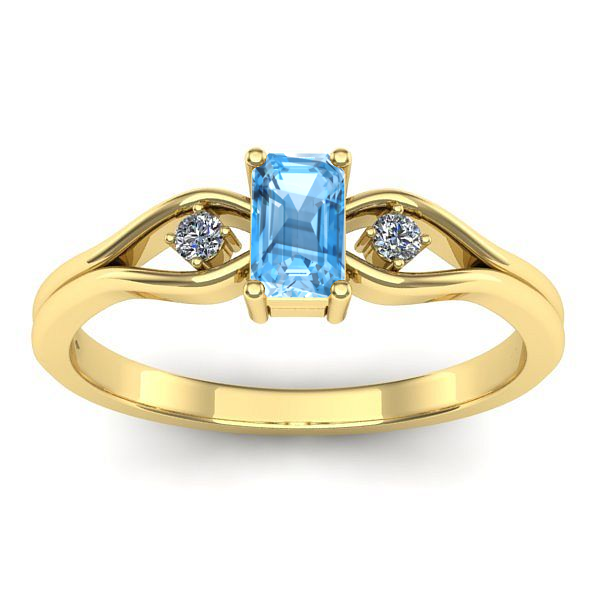 Inel de logodna cu topaz blue dreptunghiular