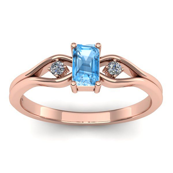 Inel logodna cu topaz blue dreptunghiular