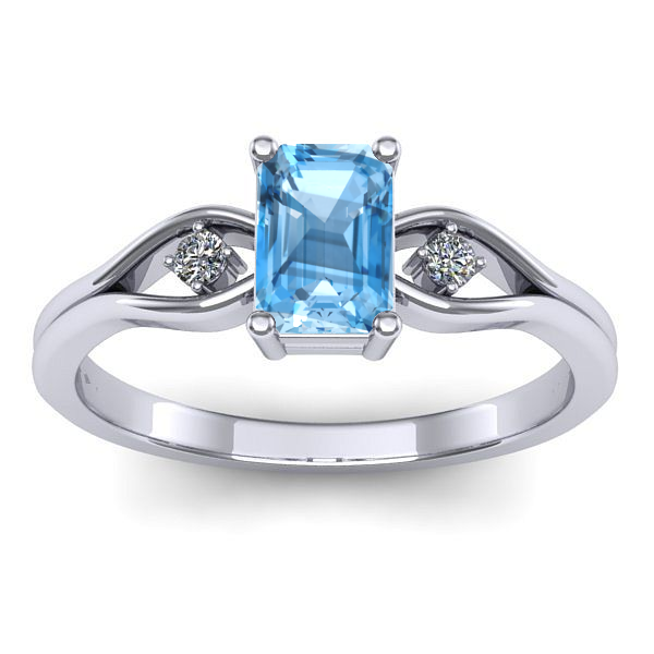 Inel cu topaz blue dreptunghiular