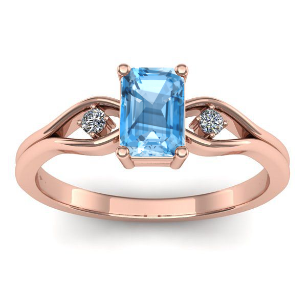 Inel cu topaz blue dreptunghiular