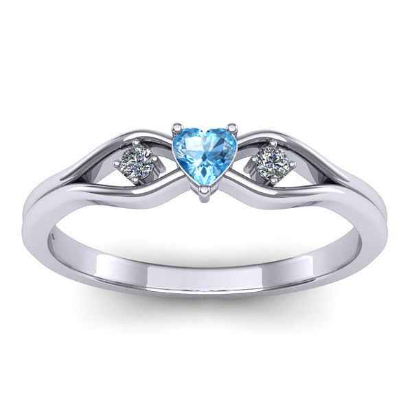 Inel de logodna cu topaz blue inima