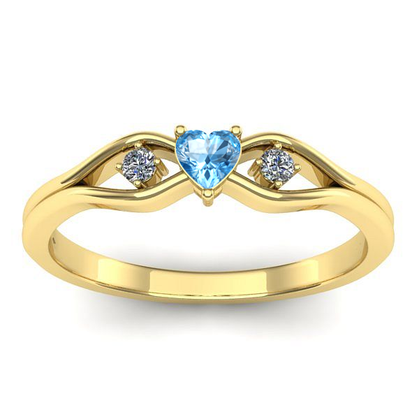 Inel logodna cu topaz blue inima