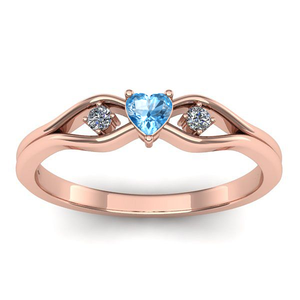 Inel logodna cu topaz blue inima