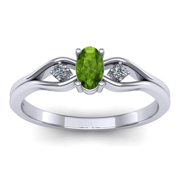 Inel cu peridot oval