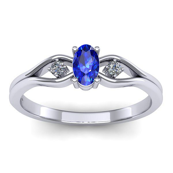 Inel cu safir oval