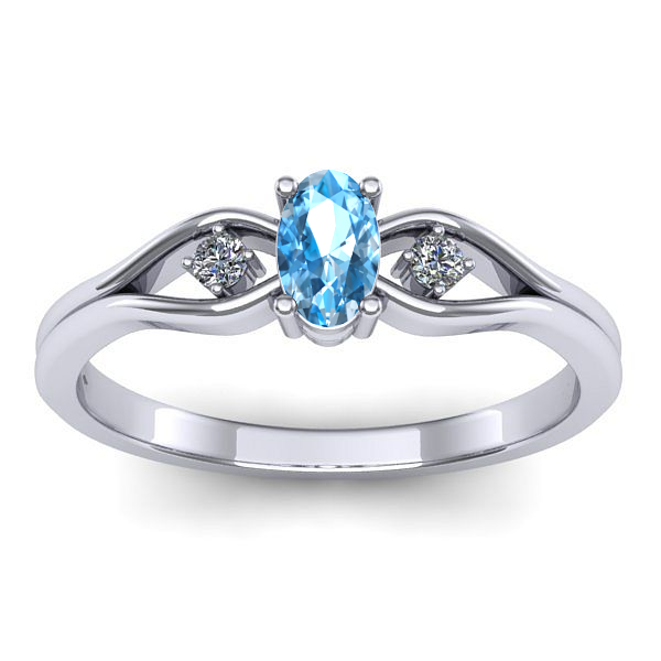Inel logodna cu topaz blue oval