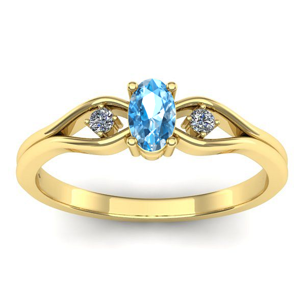 Inel de logodna cu topaz blue oval