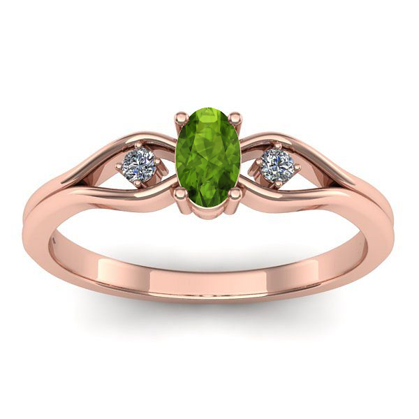 Inel logodna cu peridot oval