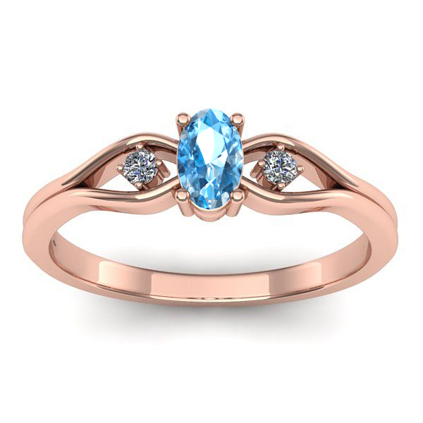 Inel de logodna cu topaz blue oval