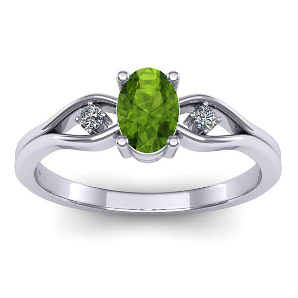 Inel logodna cu peridot oval