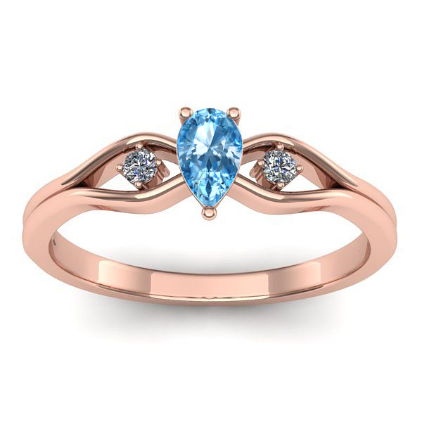 Inel logodna cu topaz blue lacrima