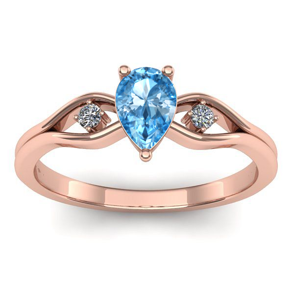 Inel logodna cu topaz blue lacrima