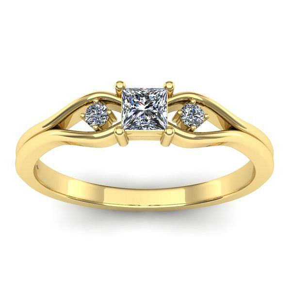 Inel cu diamant patrat