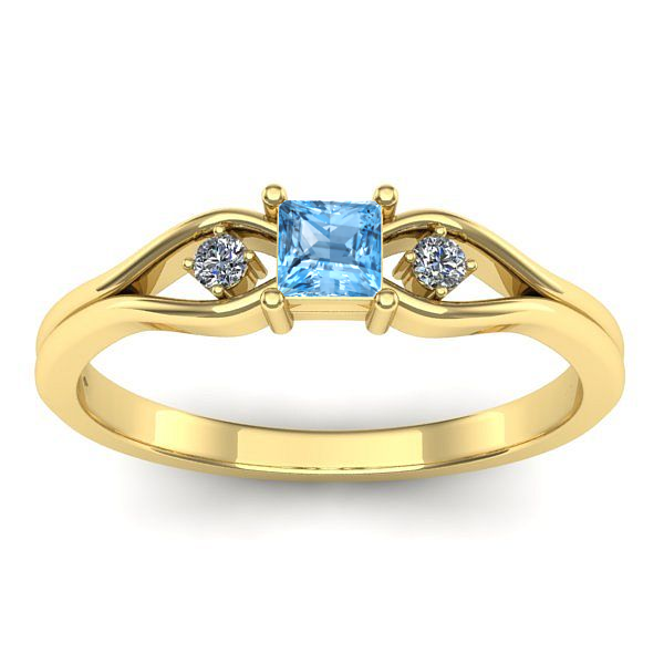 Inel de logodna cu topaz blue patrat