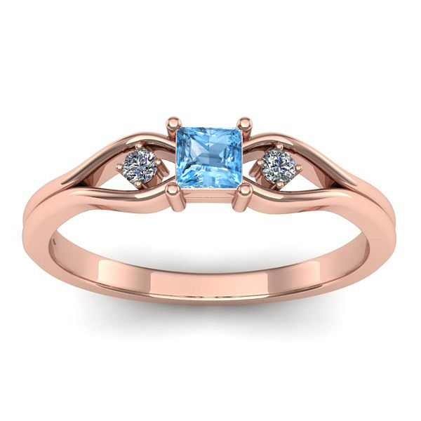 Inel de logodna cu topaz blue patrat