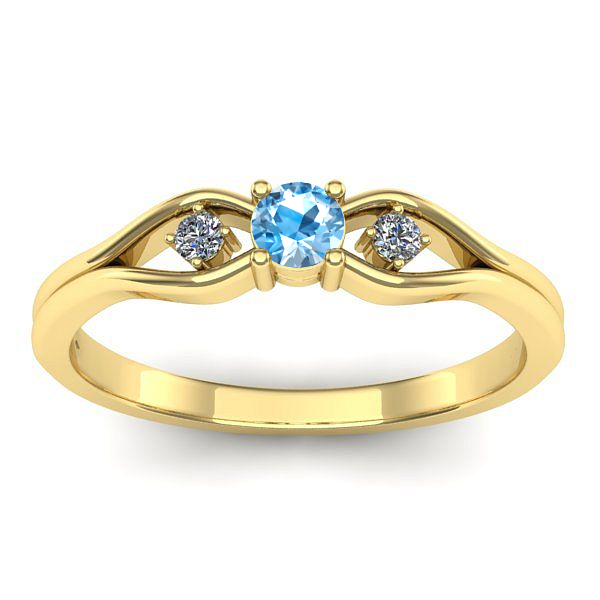 Inel cu topaz blue rotund