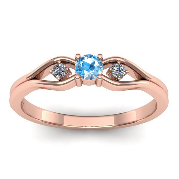 Inel logodna cu topaz blue rotund