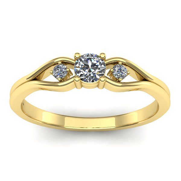 Inel cu diamant rotund