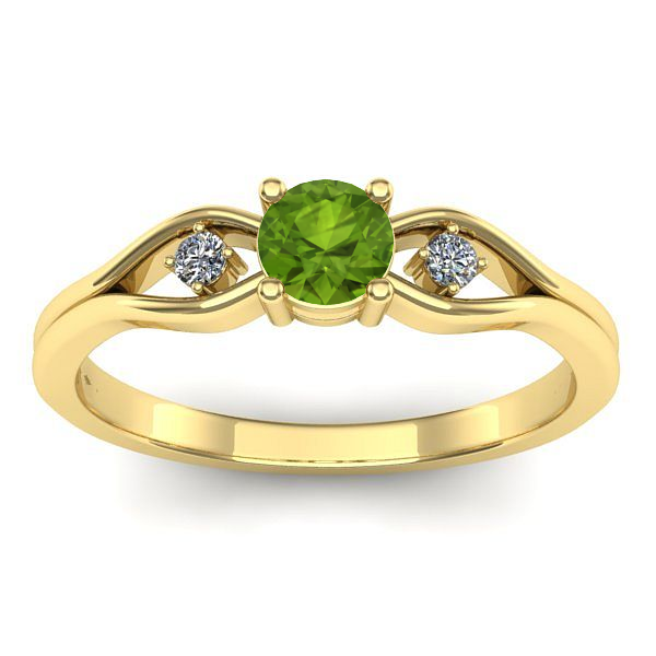 Inel de logodna cu peridot rotund
