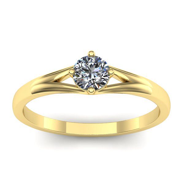 Inel cu diamant rotund
