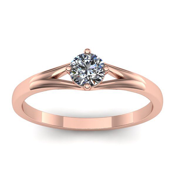Inel cu diamant rotund
