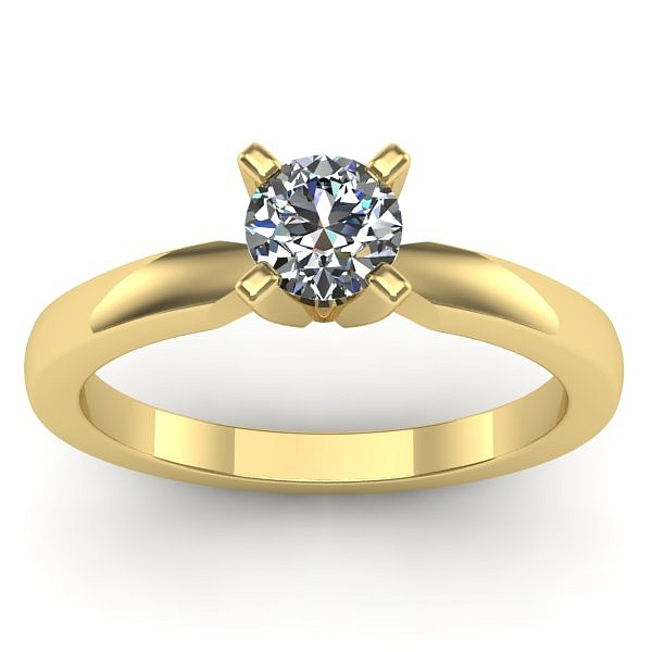 Inel cu diamant rotund